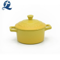 Lid Heat Resistant Ceramic Color Enamel Casserole